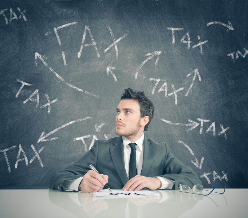 man doing his taxes