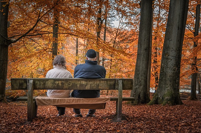 couple sat on bench
