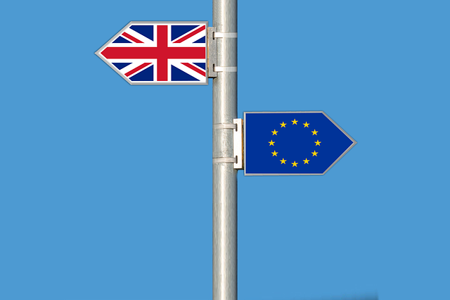 British and EU flags 
