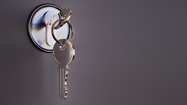 house keys in door