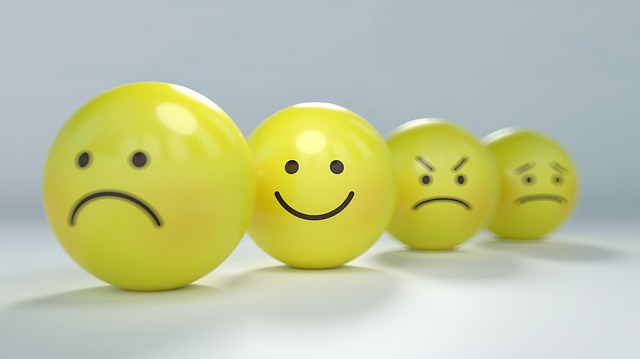 smiley and sad faces