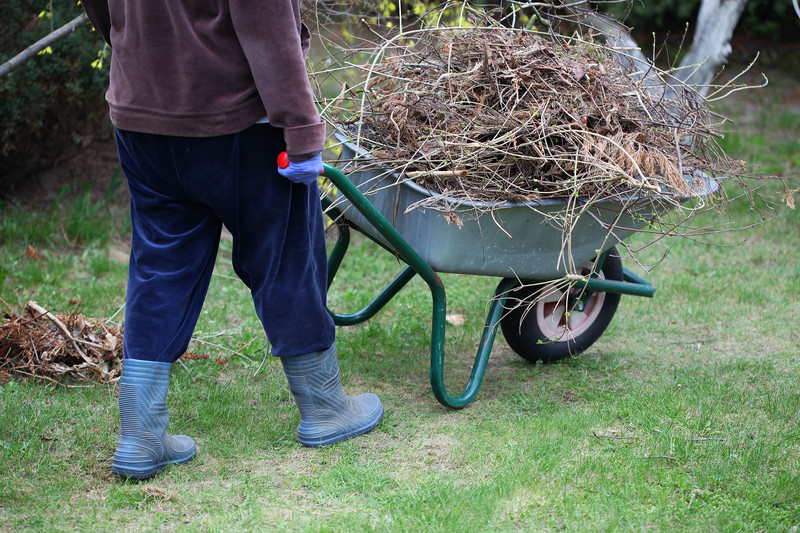 landlord takes out the garden waste